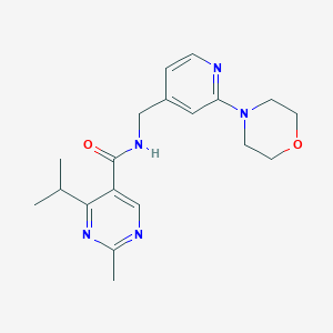 2-methyl-N-[(2-morpholin-4-ylpyridin-4-yl)methyl]-4-propan-2-ylpyrimidine-5-carboxamide