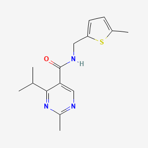 2-methyl-N-[(5-methylthiophen-2-yl)methyl]-4-propan-2-ylpyrimidine-5-carboxamide