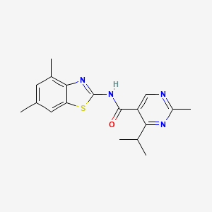 N-(4,6-dimethyl-1,3-benzothiazol-2-yl)-2-methyl-4-propan-2-ylpyrimidine-5-carboxamide