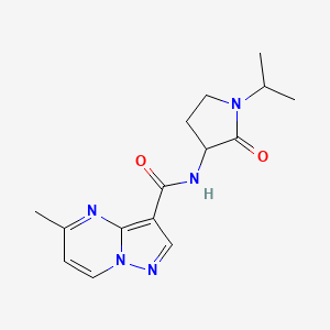 5-methyl-N-(2-oxo-1-propan-2-ylpyrrolidin-3-yl)pyrazolo[1,5-a]pyrimidine-3-carboxamide