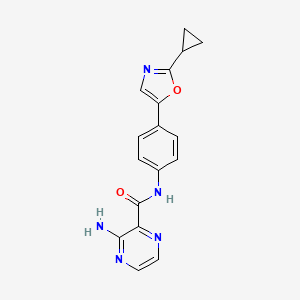 3-amino-N-[4-(2-cyclopropyl-1,3-oxazol-5-yl)phenyl]pyrazine-2-carboxamide