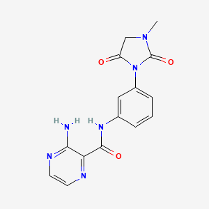 3-amino-N-[3-(3-methyl-2,5-dioxoimidazolidin-1-yl)phenyl]pyrazine-2-carboxamide