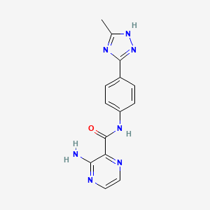 3-amino-N-[4-(5-methyl-1H-1,2,4-triazol-3-yl)phenyl]pyrazine-2-carboxamide