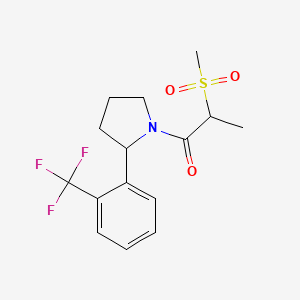 2-Methylsulfonyl-1-[2-[2-(trifluoromethyl)phenyl]pyrrolidin-1-yl]propan-1-one