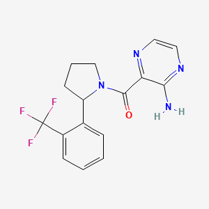 (3-Aminopyrazin-2-yl)-[2-[2-(trifluoromethyl)phenyl]pyrrolidin-1-yl]methanone