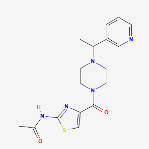 N-[4-[4-(1-pyridin-3-ylethyl)piperazine-1-carbonyl]-1,3-thiazol-2-yl]acetamide