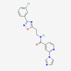 N-[2-[3-(3-chlorophenyl)-1,2,4-oxadiazol-5-yl]ethyl]-2-imidazol-1-ylpyridine-4-carboxamide