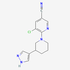 5-chloro-6-[3-(1H-pyrazol-4-yl)piperidin-1-yl]pyridine-3-carbonitrile