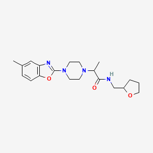 2-[4-(5-methyl-1,3-benzoxazol-2-yl)piperazin-1-yl]-N-(oxolan-2-ylmethyl)propanamide