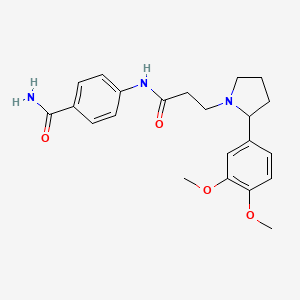 4-[3-[2-(3,4-Dimethoxyphenyl)pyrrolidin-1-yl]propanoylamino]benzamide