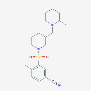 4-Methyl-3-[3-[(2-methylpiperidin-1-yl)methyl]piperidin-1-yl]sulfonylbenzonitrile