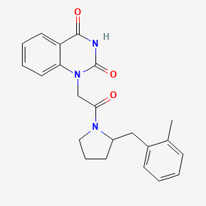 1-[2-[2-[(2-Methylphenyl)methyl]pyrrolidin-1-yl]-2-oxoethyl]quinazoline-2,4-dione