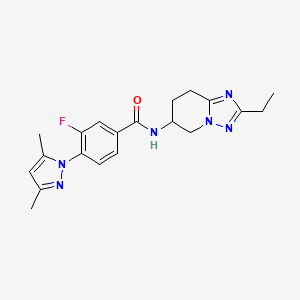 4-(3,5-dimethylpyrazol-1-yl)-N-(2-ethyl-5,6,7,8-tetrahydro-[1,2,4]triazolo[1,5-a]pyridin-6-yl)-3-fluorobenzamide