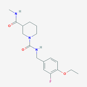 1-N-[(4-ethoxy-3-fluorophenyl)methyl]-3-N-methylpiperidine-1,3-dicarboxamide