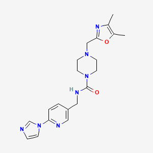 4-[(4,5-dimethyl-1,3-oxazol-2-yl)methyl]-N-[(6-imidazol-1-ylpyridin-3-yl)methyl]piperazine-1-carboxamide