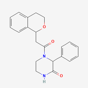 4-[2-(3,4-dihydro-1H-isochromen-1-yl)acetyl]-3-phenylpiperazin-2-one