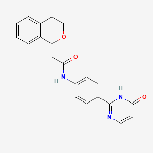 2-(3,4-dihydro-1H-isochromen-1-yl)-N-[4-(4-methyl-6-oxo-1H-pyrimidin-2-yl)phenyl]acetamide