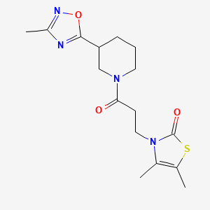 4,5-Dimethyl-3-[3-[3-(3-methyl-1,2,4-oxadiazol-5-yl)piperidin-1-yl]-3-oxopropyl]-1,3-thiazol-2-one