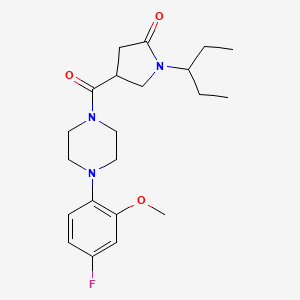 4-[4-(4-Fluoro-2-methoxyphenyl)piperazine-1-carbonyl]-1-pentan-3-ylpyrrolidin-2-one