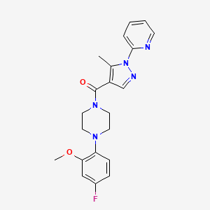 [4-(4-Fluoro-2-methoxyphenyl)piperazin-1-yl]-(5-methyl-1-pyridin-2-ylpyrazol-4-yl)methanone