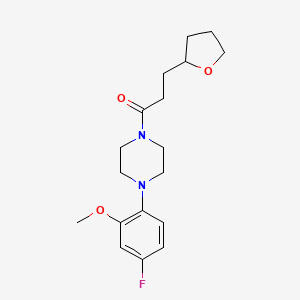 1-[4-(4-Fluoro-2-methoxyphenyl)piperazin-1-yl]-3-(oxolan-2-yl)propan-1-one