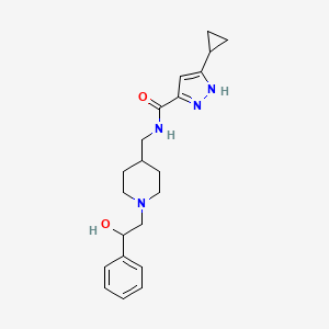 5-cyclopropyl-N-[[1-(2-hydroxy-2-phenylethyl)piperidin-4-yl]methyl]-1H-pyrazole-3-carboxamide