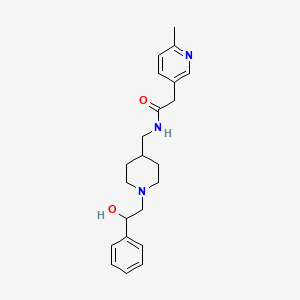 N-[[1-(2-hydroxy-2-phenylethyl)piperidin-4-yl]methyl]-2-(6-methylpyridin-3-yl)acetamide