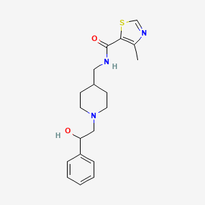 N-[[1-(2-hydroxy-2-phenylethyl)piperidin-4-yl]methyl]-4-methyl-1,3-thiazole-5-carboxamide