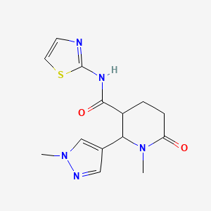 1-methyl-2-(1-methylpyrazol-4-yl)-6-oxo-N-(1,3-thiazol-2-yl)piperidine-3-carboxamide