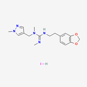 3-[2-(1,3-Benzodioxol-5-yl)ethyl]-1,2-dimethyl-1-[(1-methylpyrazol-4-yl)methyl]guanidine;hydroiodide