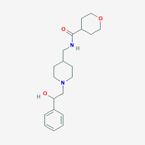 N-[[1-(2-hydroxy-2-phenylethyl)piperidin-4-yl]methyl]oxane-4-carboxamide