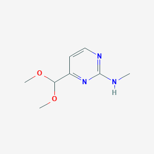 molecular formula C8H13N3O2 B071783 4-(二甲氧甲基)-N-甲基嘧啶-2-胺 CAS No. 180869-38-9