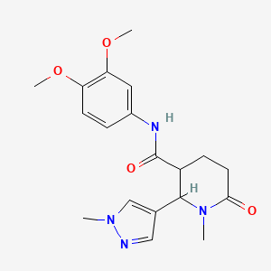 N-(3,4-dimethoxyphenyl)-1-methyl-2-(1-methylpyrazol-4-yl)-6-oxopiperidine-3-carboxamide