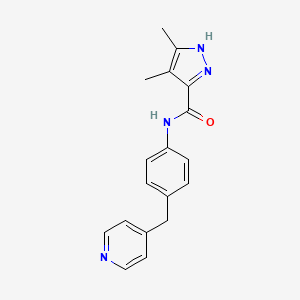 4,5-dimethyl-N-[4-(pyridin-4-ylmethyl)phenyl]-1H-pyrazole-3-carboxamide