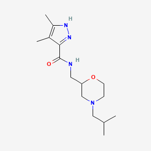 4,5-dimethyl-N-[[4-(2-methylpropyl)morpholin-2-yl]methyl]-1H-pyrazole-3-carboxamide