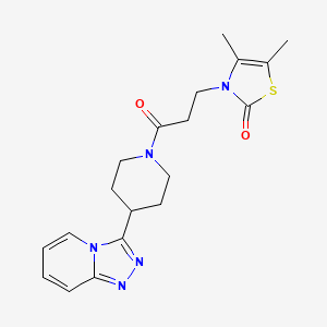 4,5-Dimethyl-3-[3-oxo-3-[4-([1,2,4]triazolo[4,3-a]pyridin-3-yl)piperidin-1-yl]propyl]-1,3-thiazol-2-one