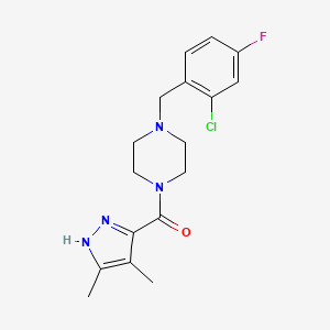 [4-[(2-chloro-4-fluorophenyl)methyl]piperazin-1-yl]-(4,5-dimethyl-1H-pyrazol-3-yl)methanone