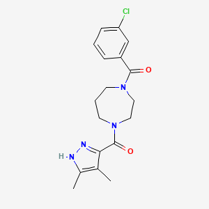 (3-chlorophenyl)-[4-(4,5-dimethyl-1H-pyrazole-3-carbonyl)-1,4-diazepan-1-yl]methanone