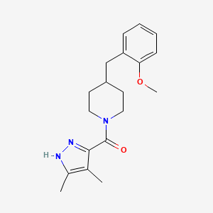 (4,5-dimethyl-1H-pyrazol-3-yl)-[4-[(2-methoxyphenyl)methyl]piperidin-1-yl]methanone