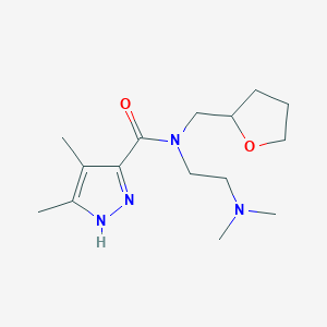 N-[2-(dimethylamino)ethyl]-4,5-dimethyl-N-(oxolan-2-ylmethyl)-1H-pyrazole-3-carboxamide