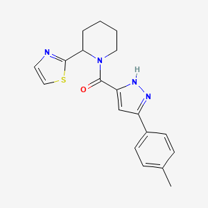 [3-(4-methylphenyl)-1H-pyrazol-5-yl]-[2-(1,3-thiazol-2-yl)piperidin-1-yl]methanone