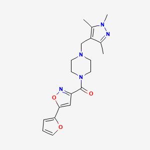 [5-(Furan-2-yl)-1,2-oxazol-3-yl]-[4-[(1,3,5-trimethylpyrazol-4-yl)methyl]piperazin-1-yl]methanone