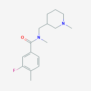 3-fluoro-N,4-dimethyl-N-[(1-methylpiperidin-3-yl)methyl]benzamide