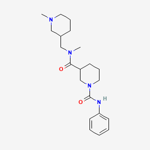 3-N-methyl-3-N-[(1-methylpiperidin-3-yl)methyl]-1-N-phenylpiperidine-1,3-dicarboxamide