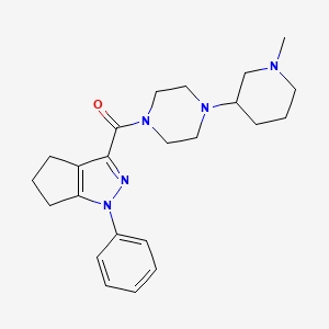 [4-(1-methylpiperidin-3-yl)piperazin-1-yl]-(1-phenyl-5,6-dihydro-4H-cyclopenta[c]pyrazol-3-yl)methanone