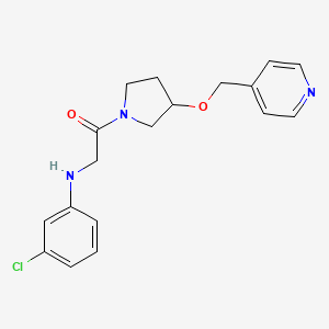 2-(3-Chloroanilino)-1-[3-(pyridin-4-ylmethoxy)pyrrolidin-1-yl]ethanone