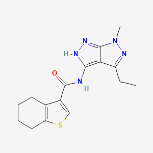 N-(4-ethyl-6-methyl-2H-pyrazolo[3,4-c]pyrazol-3-yl)-4,5,6,7-tetrahydro-1-benzothiophene-3-carboxamide