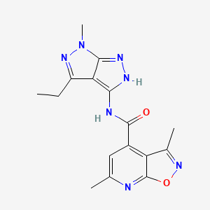 N-(4-ethyl-6-methyl-2H-pyrazolo[3,4-c]pyrazol-3-yl)-3,6-dimethyl-[1,2]oxazolo[5,4-b]pyridine-4-carboxamide