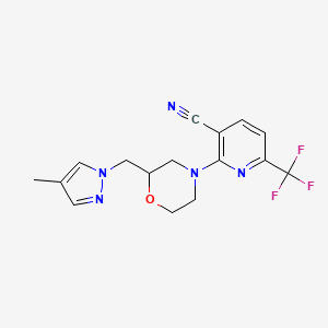 2-[2-[(4-Methylpyrazol-1-yl)methyl]morpholin-4-yl]-6-(trifluoromethyl)pyridine-3-carbonitrile