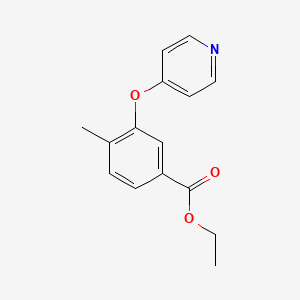 molecular formula C15H15NO3 B7178777 Ethyl 4-methyl-3-pyridin-4-yloxybenzoate 